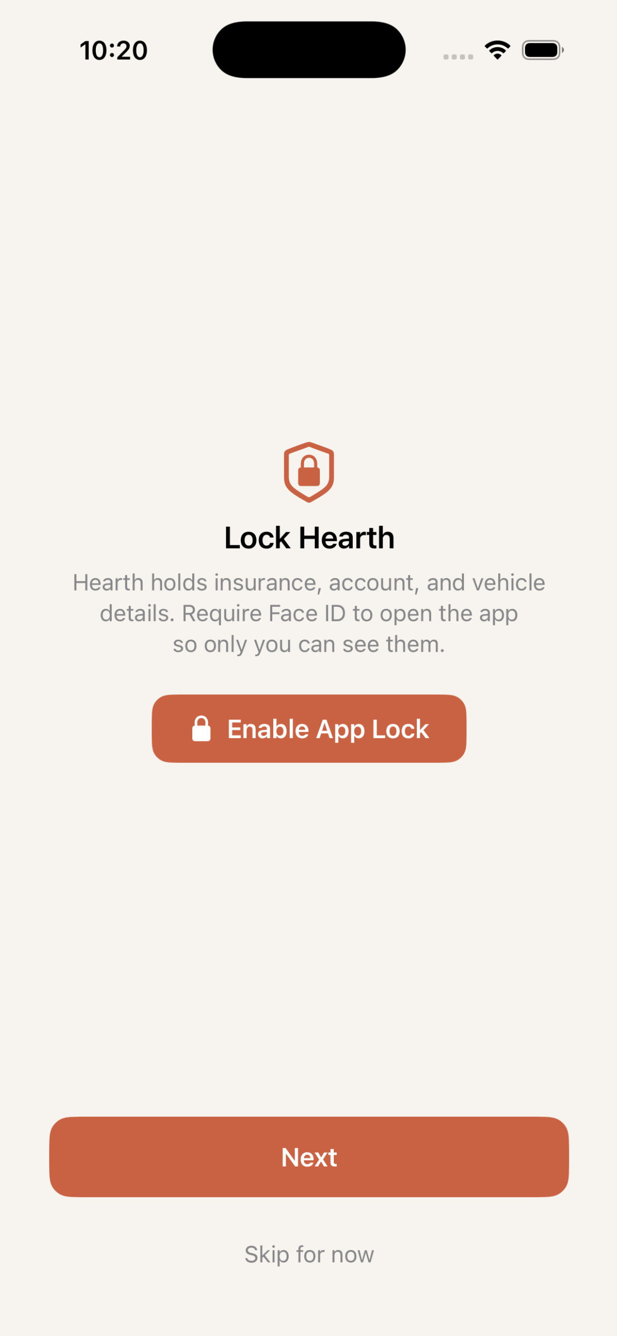 Hearth — app lock